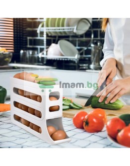 Автоматично плъзгаща се кутия за съхранение на яйца 30 броя